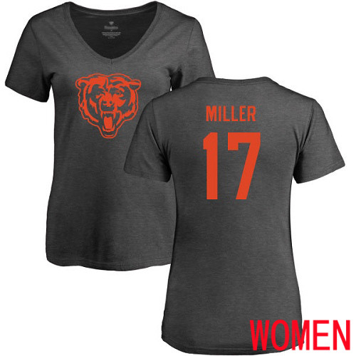 Chicago Bears Ash Women Anthony Miller One Color NFL Football #17 T Shirt